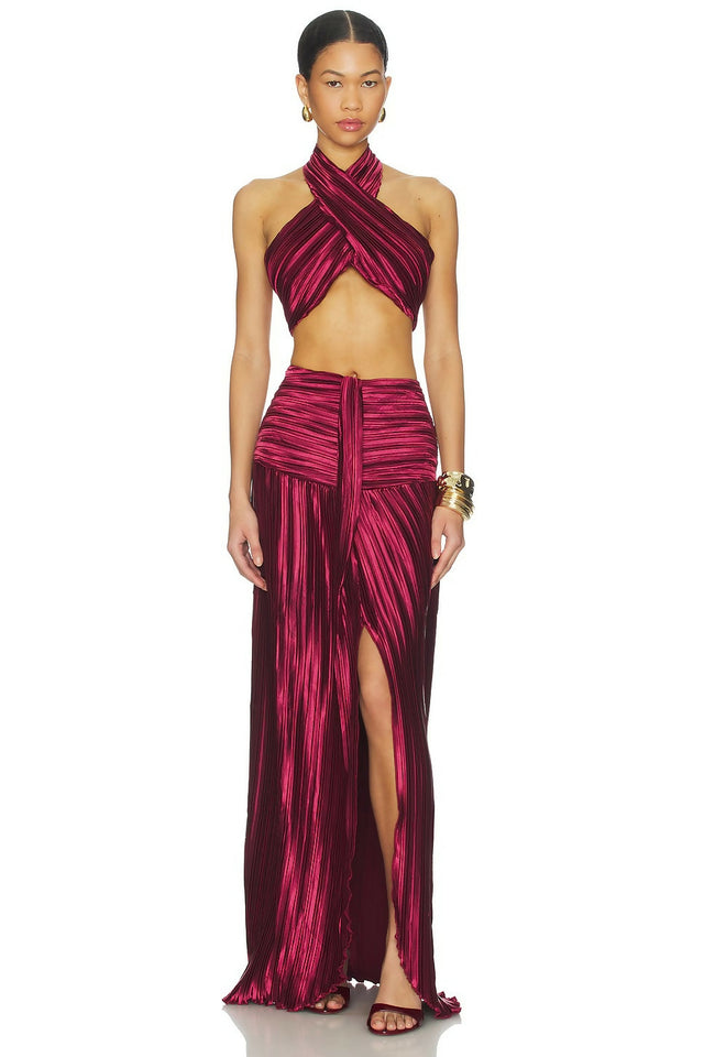 Sonya Moda Gia Plisse Set - Wine