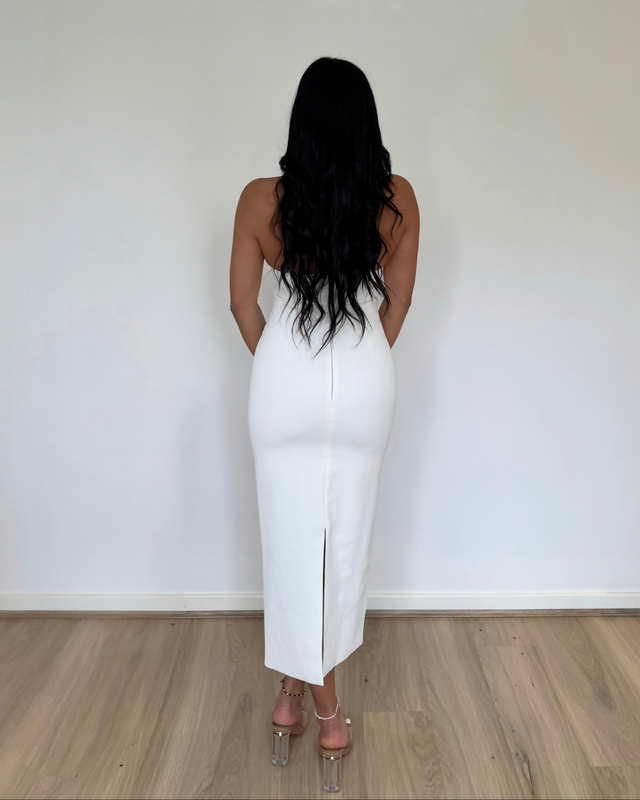 Bianca and Bridgett Mia Pearl Midi Dress White