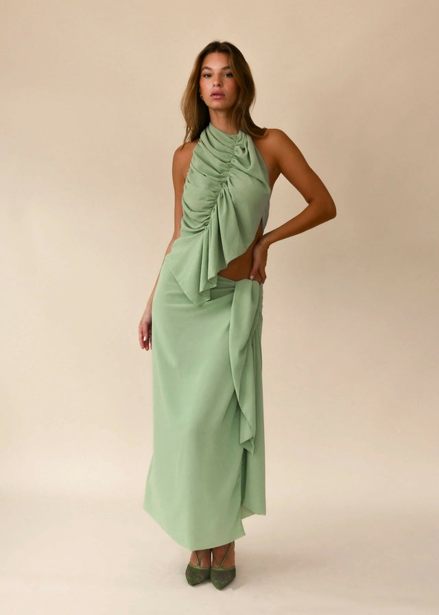 Koster Kulture Bobbie’s Top & Skirt Set Pistachio Green Size S / AU 8