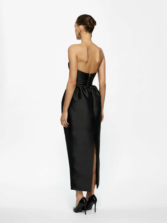 Effie Kats Lilia Dress Black - Strapless Midi
