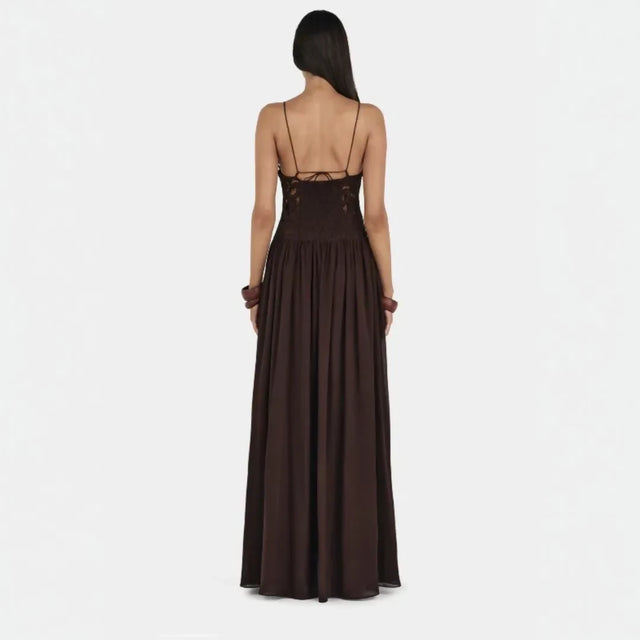 Hansen & Gretel Stephanie Maxi Dress Cedar Brown