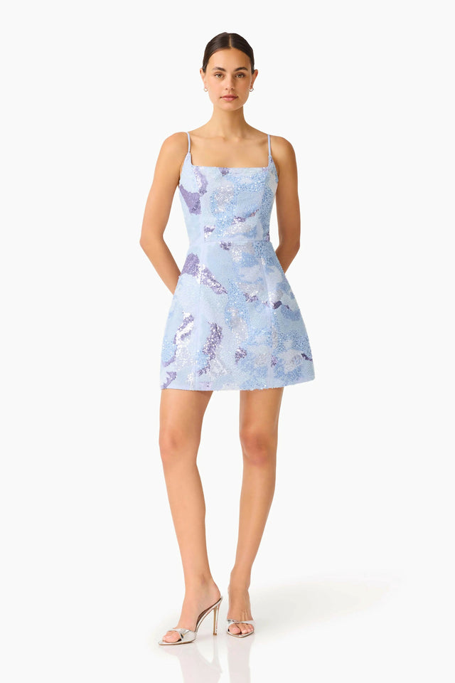 Elliatt Aurae Mini Tulip Dress - Sky Blue