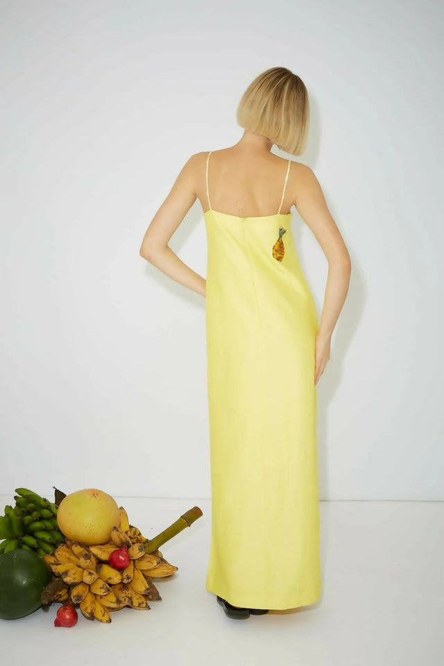 Alemais Diamond Dancer Midi Dress Yellow