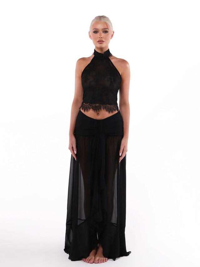 Ooh The Label Poppy Top Wilhelmina Skirt Set Black