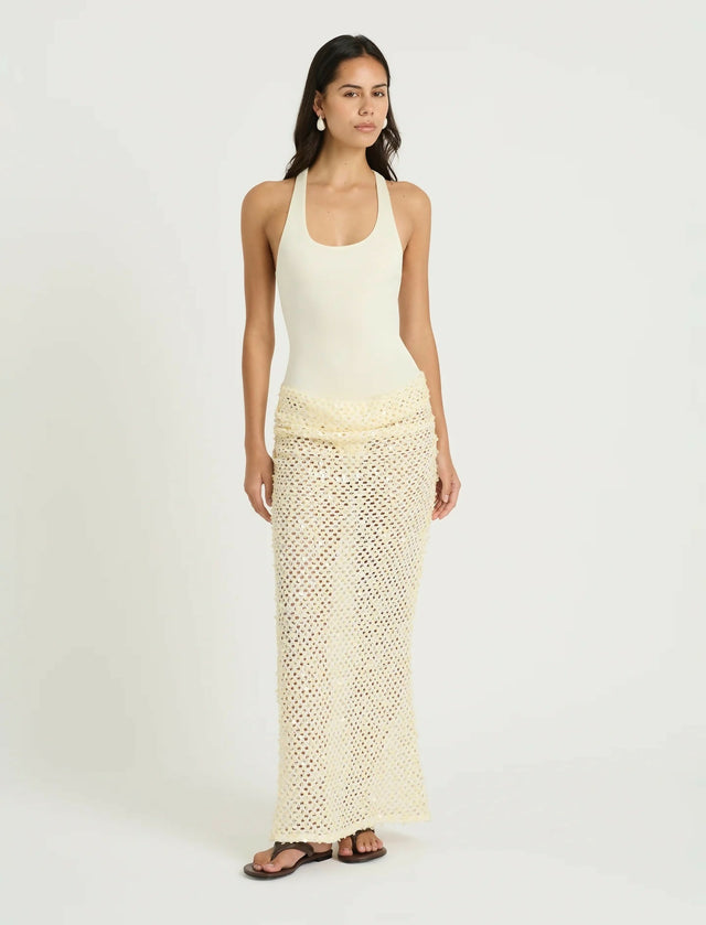 Benni Ariel Maxi Dress Shell White Size 8