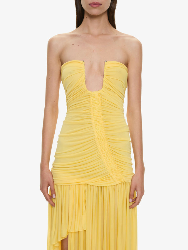 Christopher Esber Arced Orion Strapless Gown in Soleil