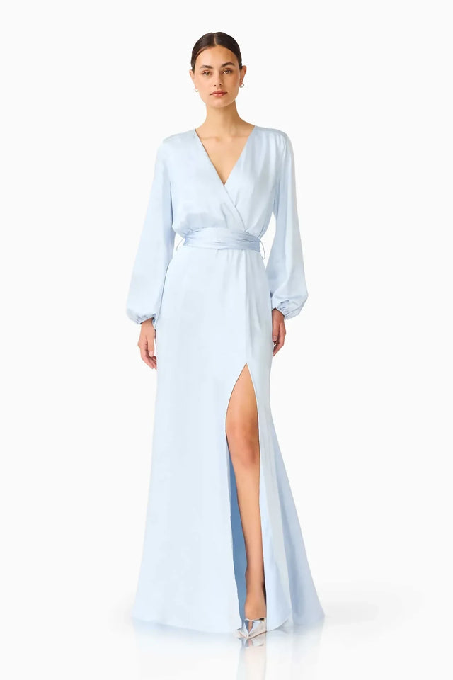 Elliatt Kai Long Sleeve Maxi Dress - Pale Blue