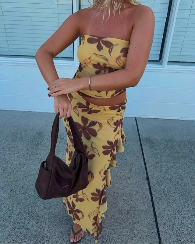 Benni Bindi Maxi Dress In Butter Floral