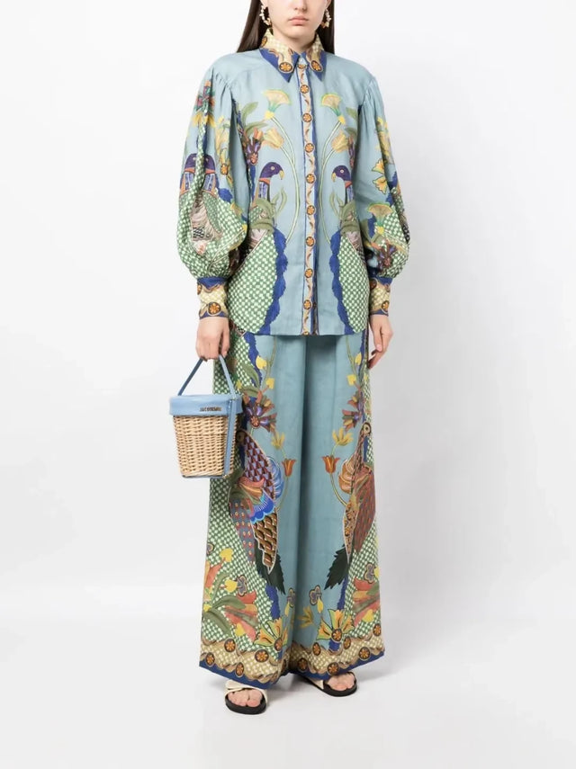 Alemais Gilly Shirt & Pant Set Misty Blue