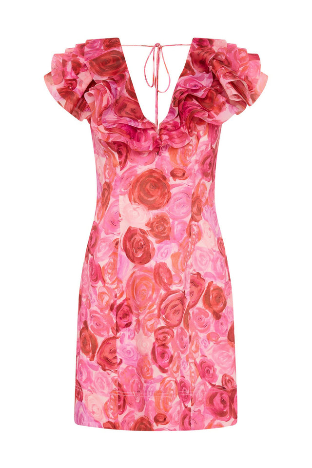 Aje Charmed Plunge Mini Dress Misty Rose Size 14