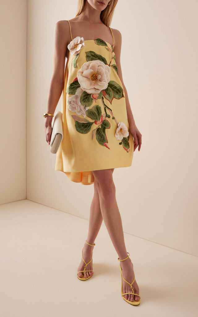 Leo Lin Felicia Applique Floral Mini in Sorbet Yellow