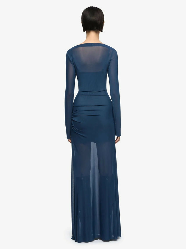 Bec & Bridge Marabou Long Sleeve Maxi Dress
