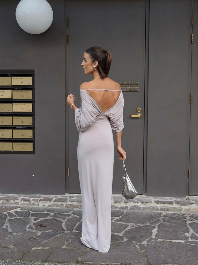 Ance Gria Neve Maxi Dress Silver Grey Size XS / AU 6-8