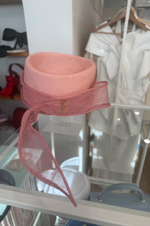 EZARAJ Straw Pillbox - Pink