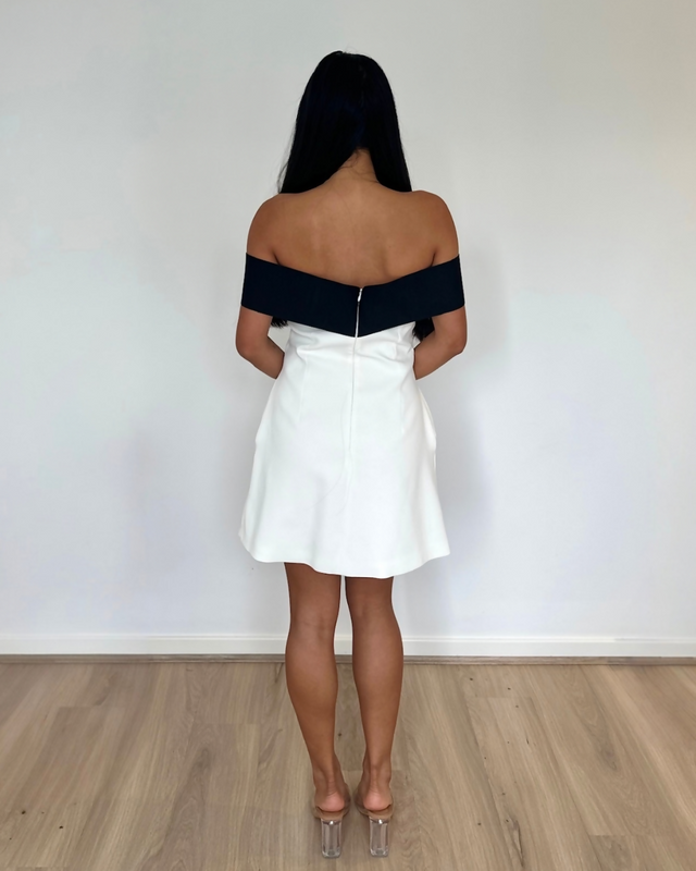 Yojani Boutique Margot Mini Dress Black and White