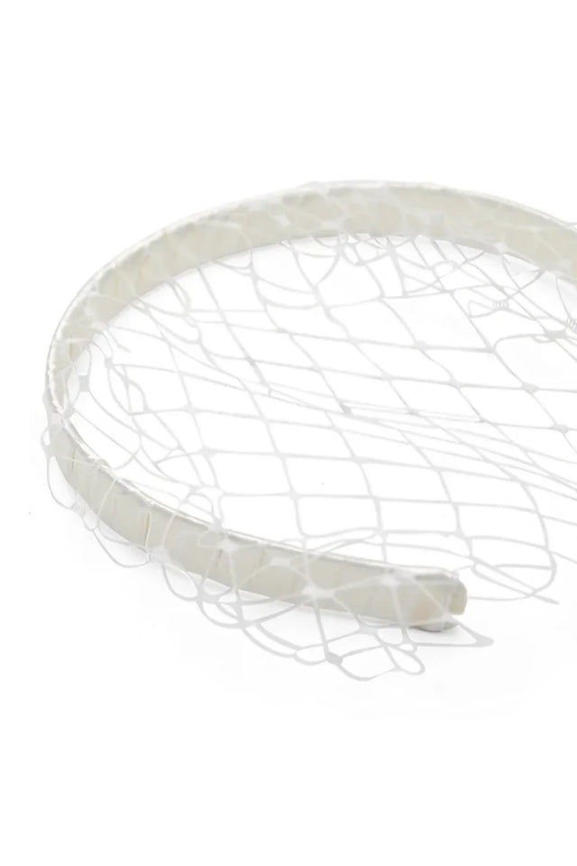Morgan & Taylor Lucia Veil Headband - White