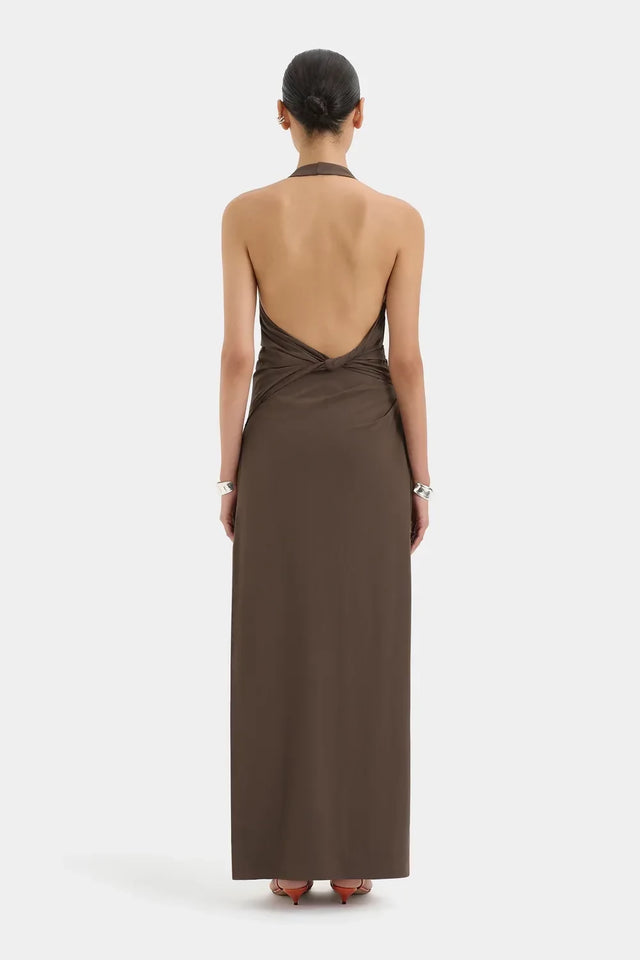 SIR the Label Sol Halter Gown - Mocha