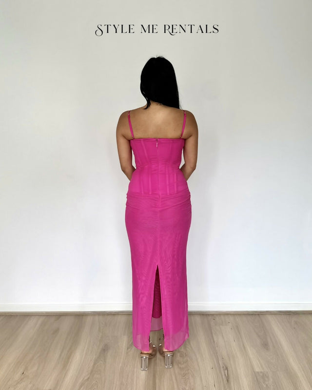 House of CB Oliviera Nalini Maxi Dress Fuchsia