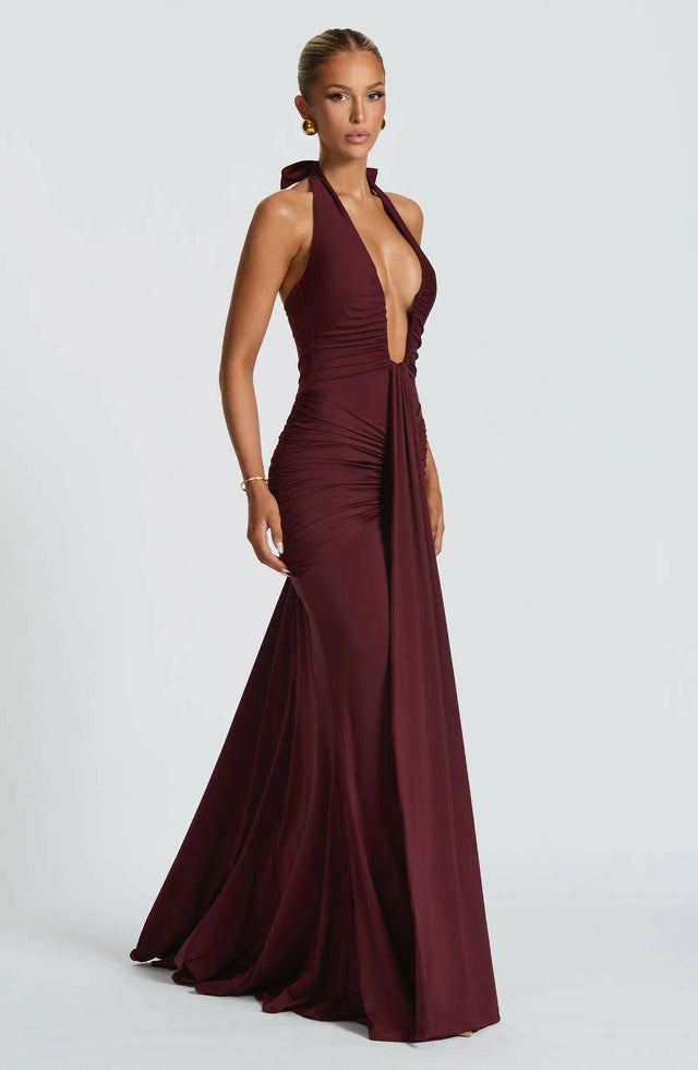Babyboo Rosetta Maxi Dress Cherry Lacquer Size 8