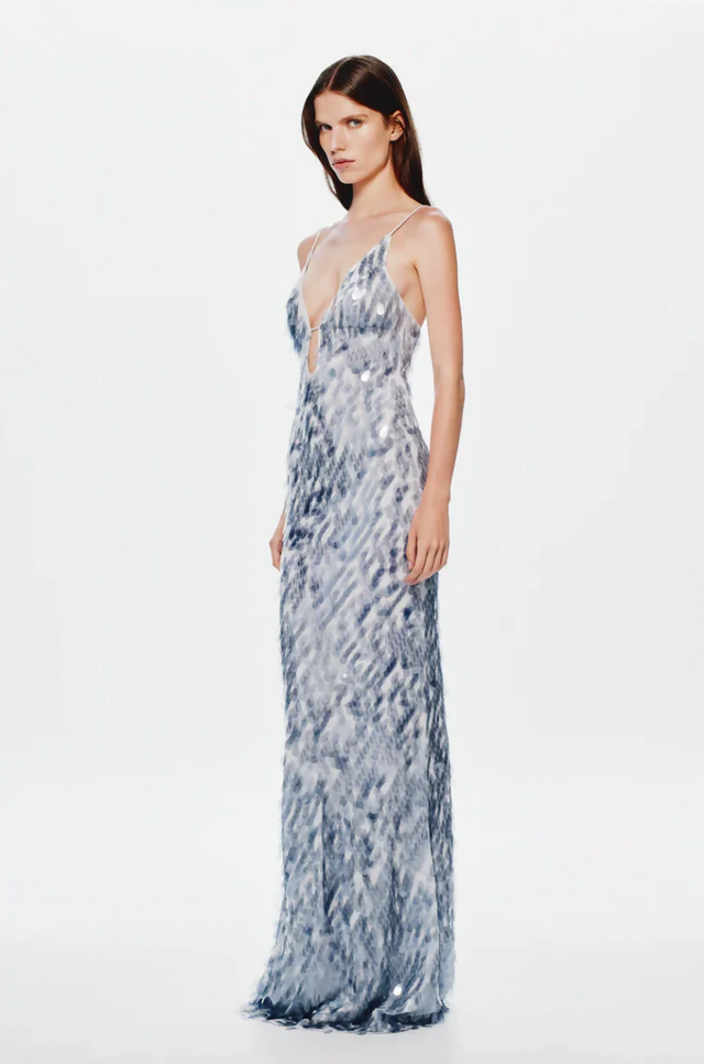 Misha Sapphire Sequin Maxi Dress