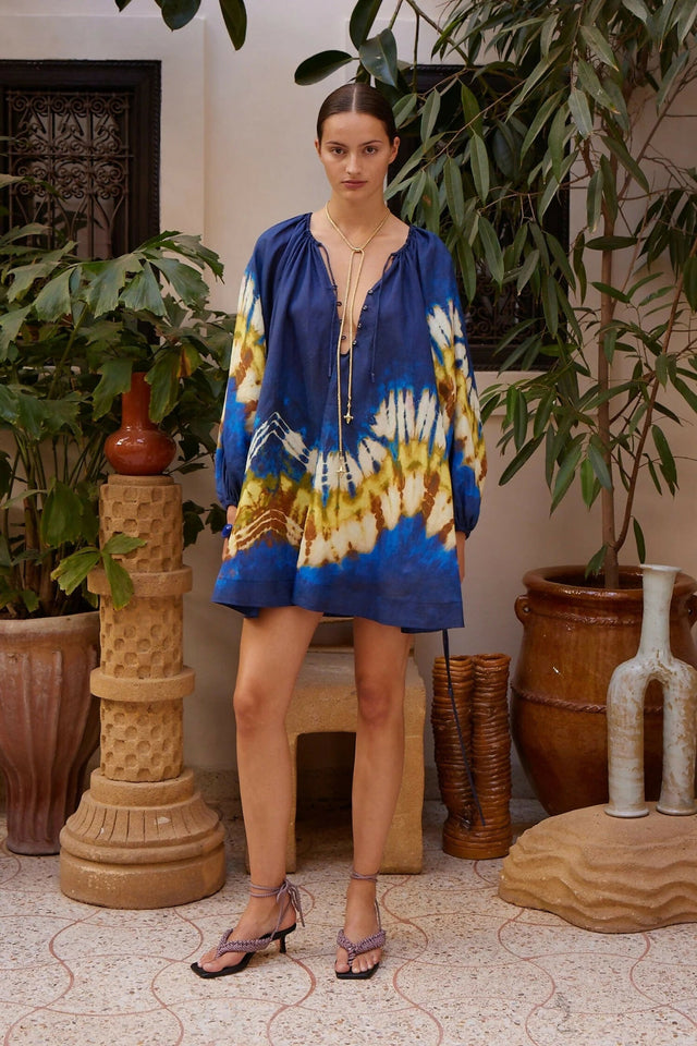 Alemais Martine Printed Ramie Mini Dress