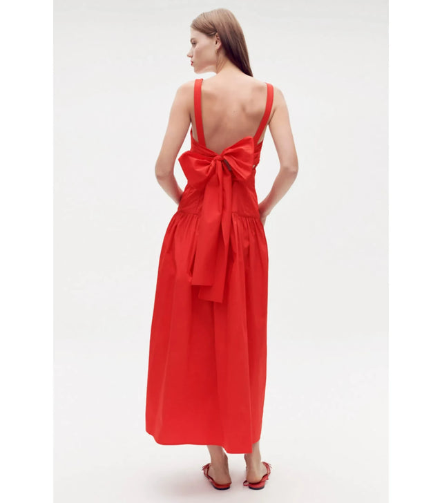 Oroton Tie Back Sundress Poppy Red