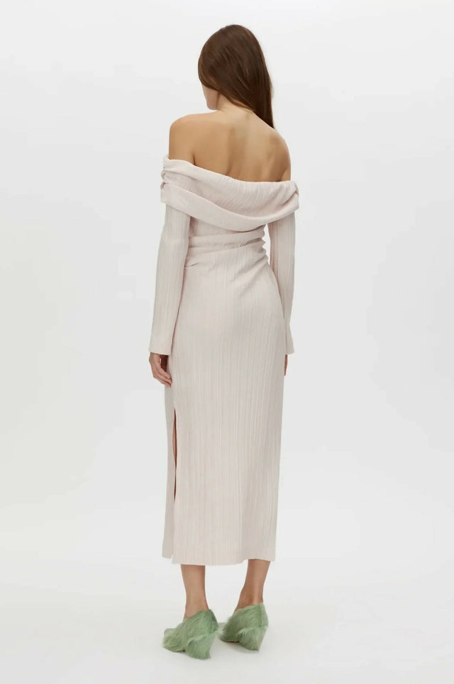 Camilla And Marc Shaw Off Shoulder Dress in Ice Pink
