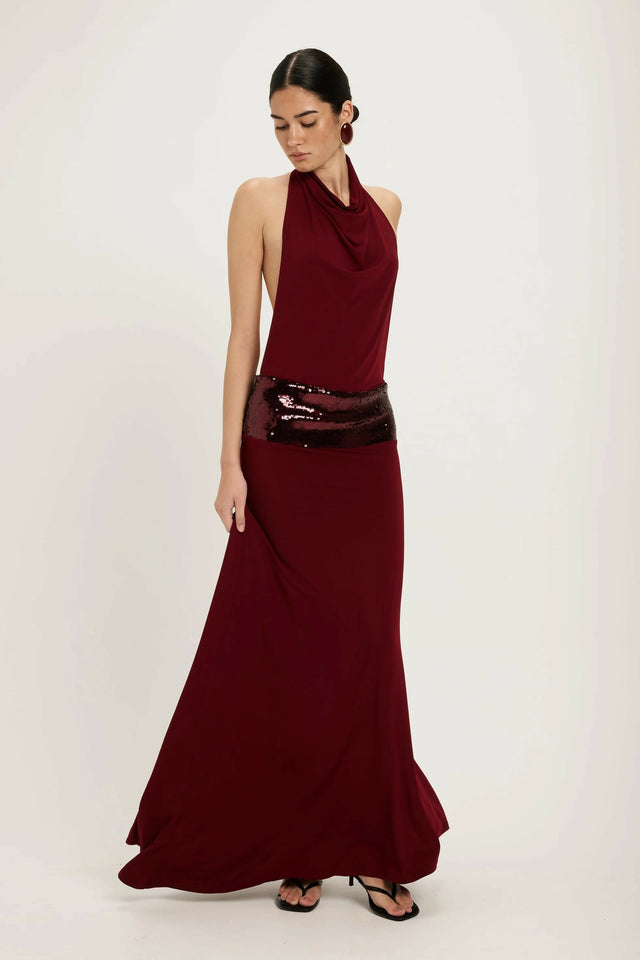 Ance Gria Adele Gown in Wine