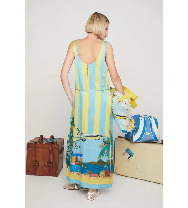 Alemais All Aboard Silk Sleeveless Midi Dress