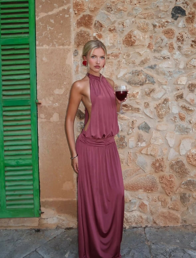 At First Sight Reef Backless Dress Plum Size 6,8