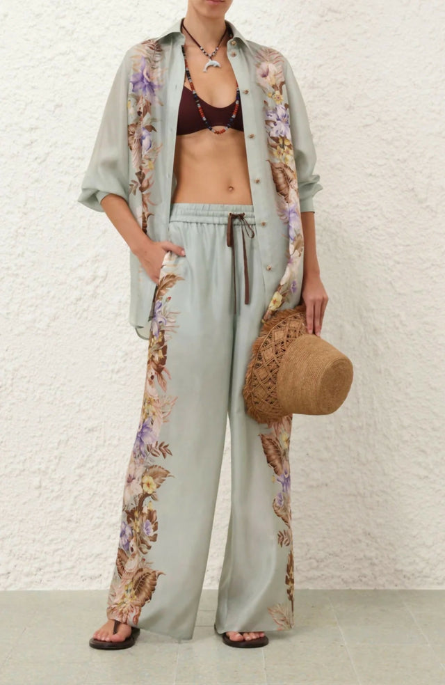 Zimmermann Coco Silk Eelaxed Pant & Shirt Set