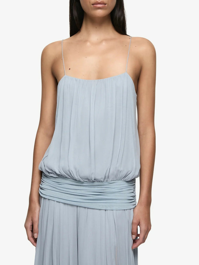 Bec & Bridge Camille Blouson Dress in Cloud Blue