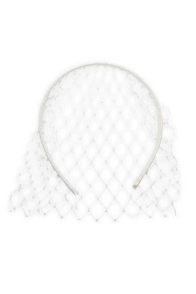 Morgan & Taylor Lucia Veil Headband - White