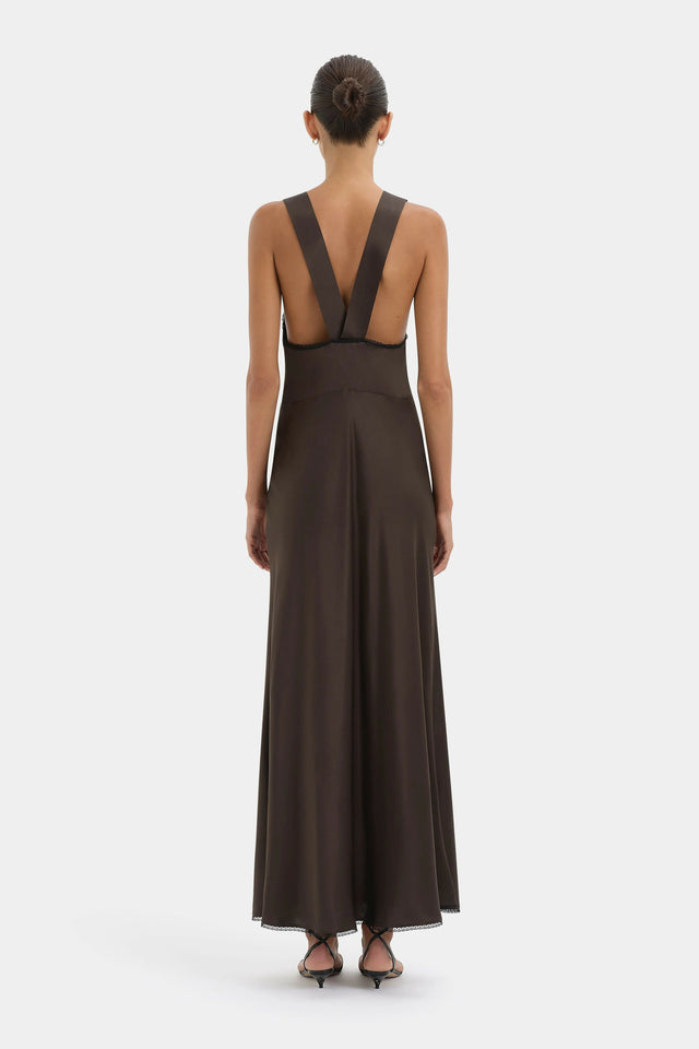 Sir Aries Cut Out Gown in Chocolate