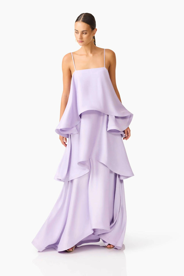 Elliatt Tilly Tiered Maxi Dress in Purple