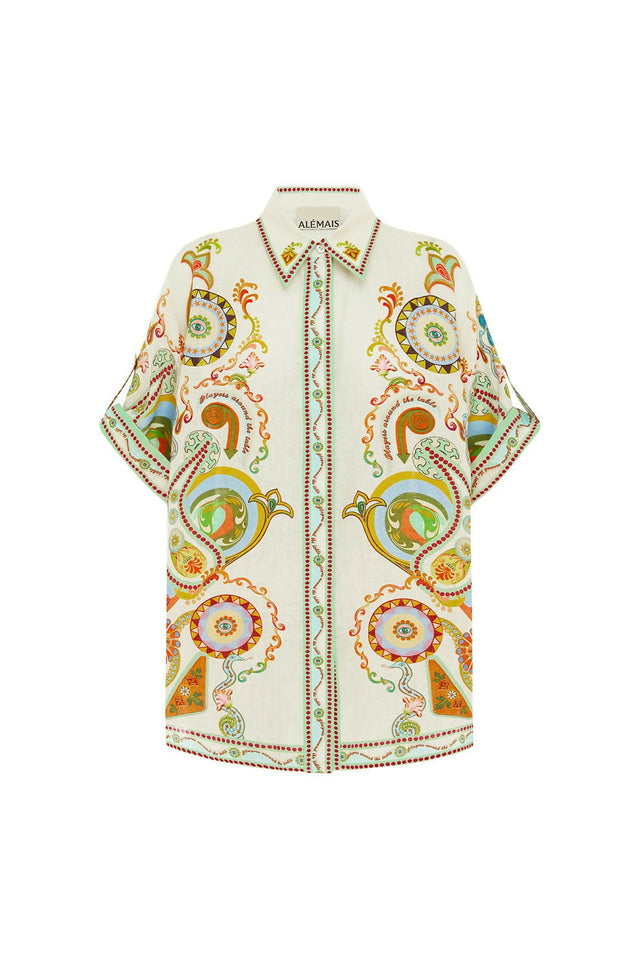 Alemais Pinball Linen Shirt and Short Set