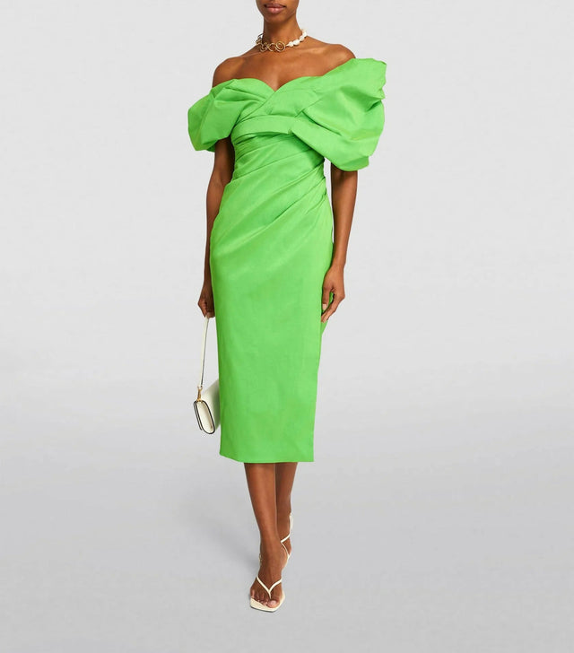 Rachel Gilbert Gia Midi Dress Green Size 3 / AU 12