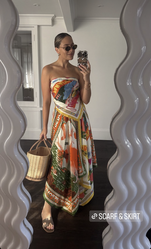 Alemais Samaki Scarf Top & Paradiso Silk Scarf Skirt Set Multi Size 10 AU