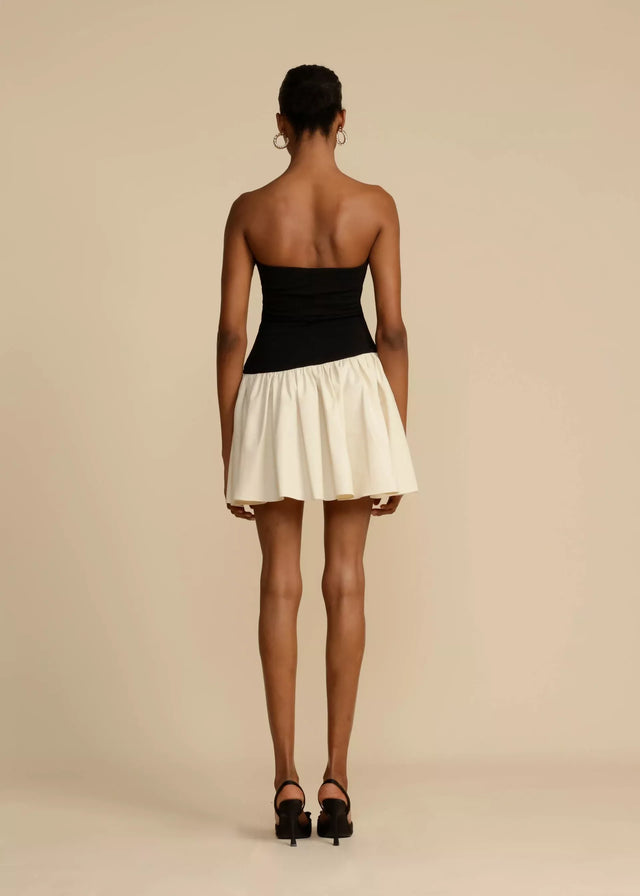 Arcina Ori Celine Mini Dress Black and Ivory