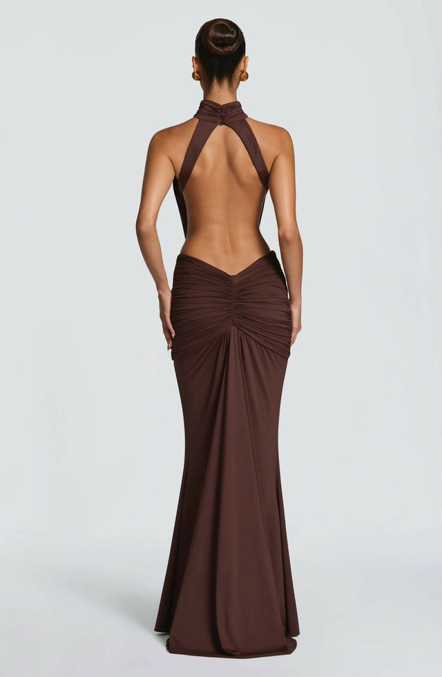 Babyboo Thekla Maxi Dress Plum Brown Size 8