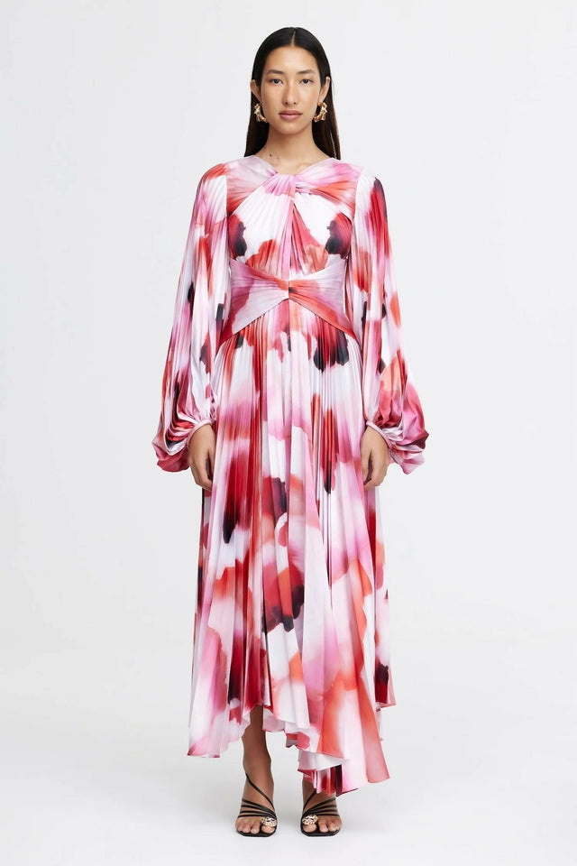 Acler Dailley Midi Dress Plum Watercolour Size 16 - 16 / Multi - Dresses