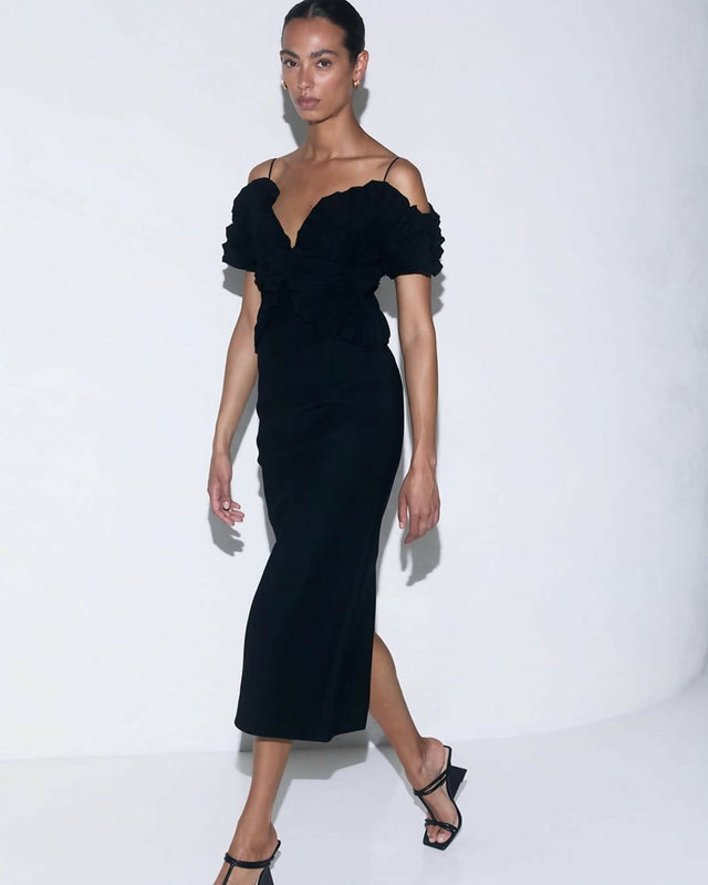 Acler Darnhill Midi Dress - 12 / Black - Dresses