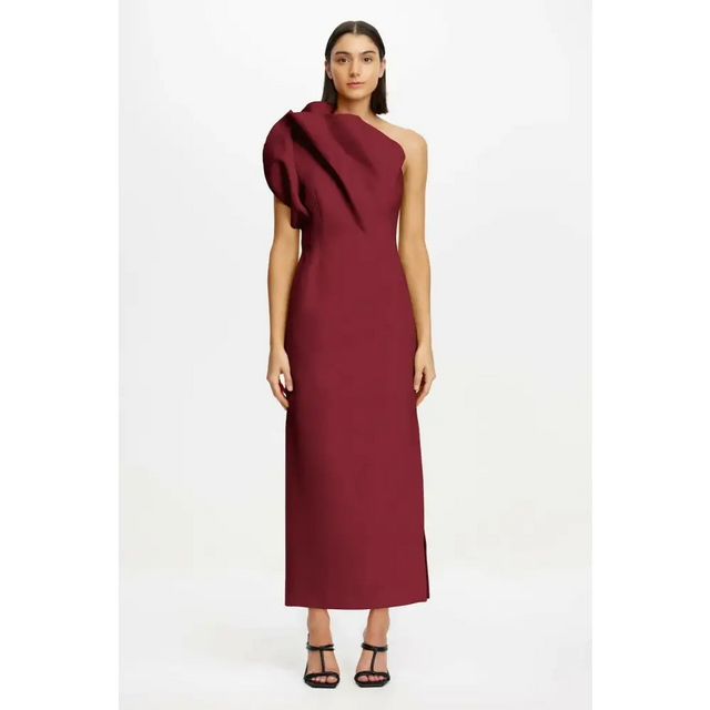 Acler Hawkley Midi Dress Bordeaux - 10 / Red - Dresses