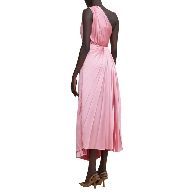 Acler - Illoura Pleated Dress - 16 / Pink - Dresses