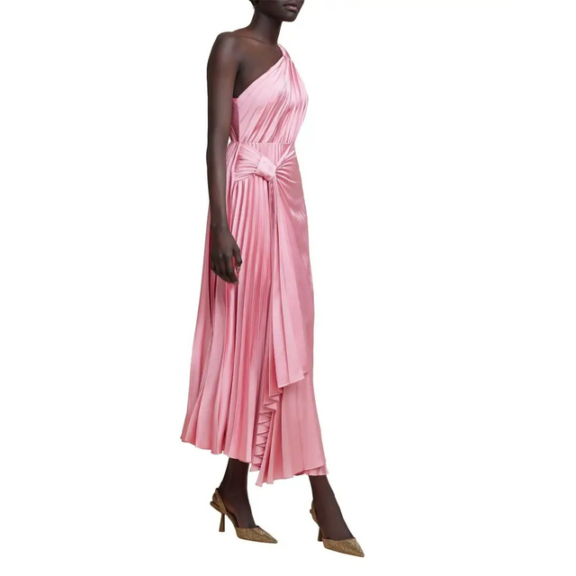 Acler - Illoura Pleated Dress - 16 / Pink - Dresses
