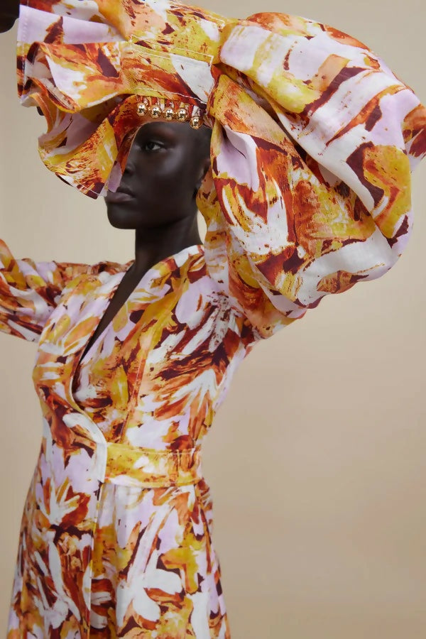 Acler Lydford Dress in Lilac Brush - 16 / Multi - Dresses