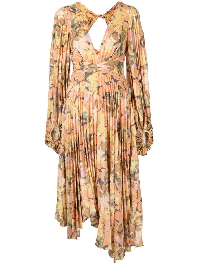 Acler Palms Floral - Print Dress - 14 / Multi - Dresses