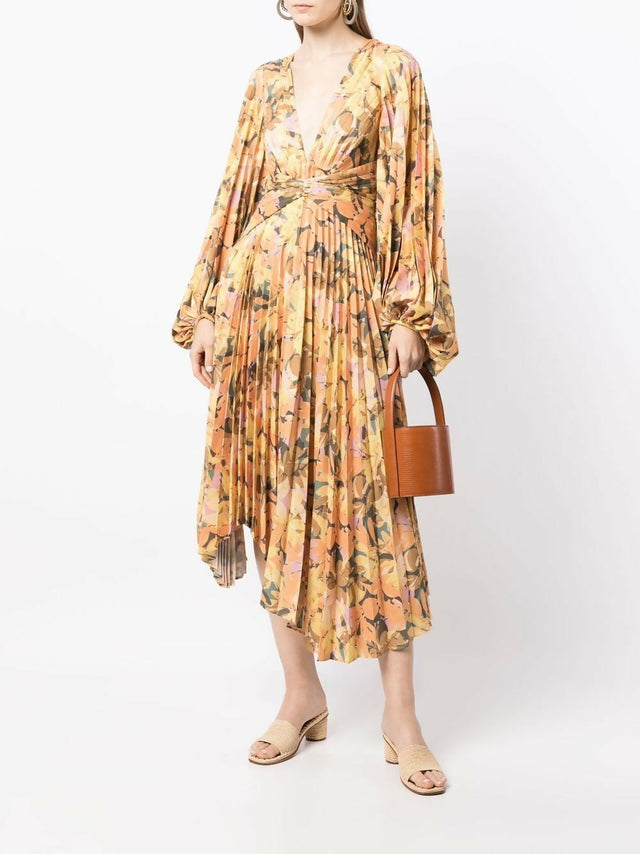 Acler Palms Floral - Print Dress - 14 / Multi - Dresses