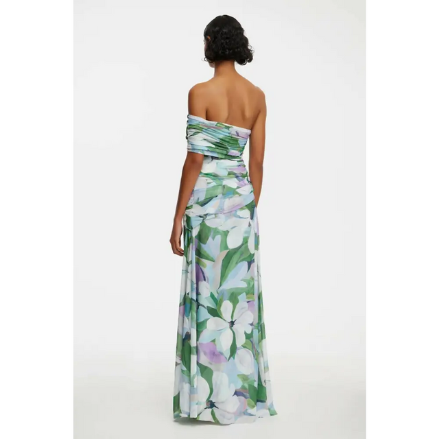 Acler Richdore Off-Shoulder Green Floral Maxi Dress Size 6 & 10 - Dresses