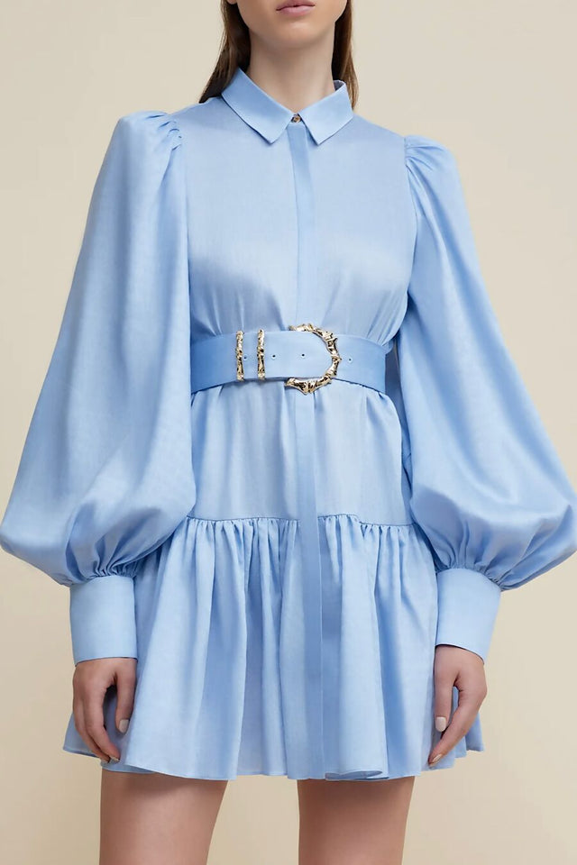 Acler Sherwood Mini Dress - 8 / Blue - Dresses